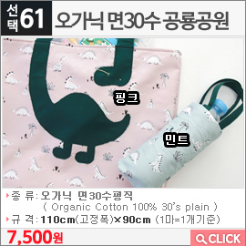 오가닉 면30수 공룡공원 민트