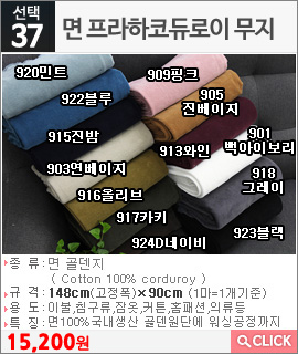 면 프라하코듀로이 무지 920민트